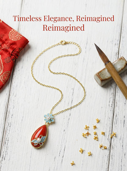 Eastculture Flowers and butterflies Necklace - Remove Bad Luck