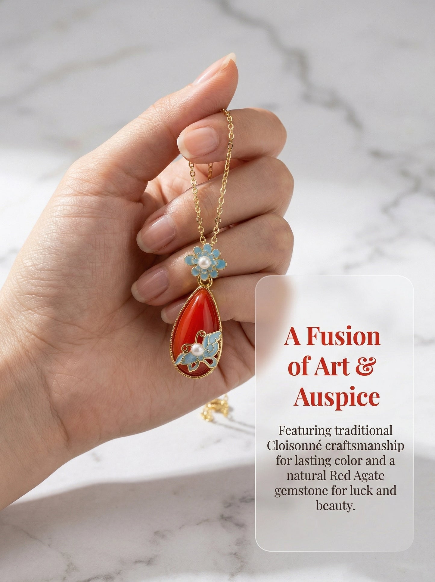 Eastculture Flowers and butterflies Necklace - Remove Bad Luck