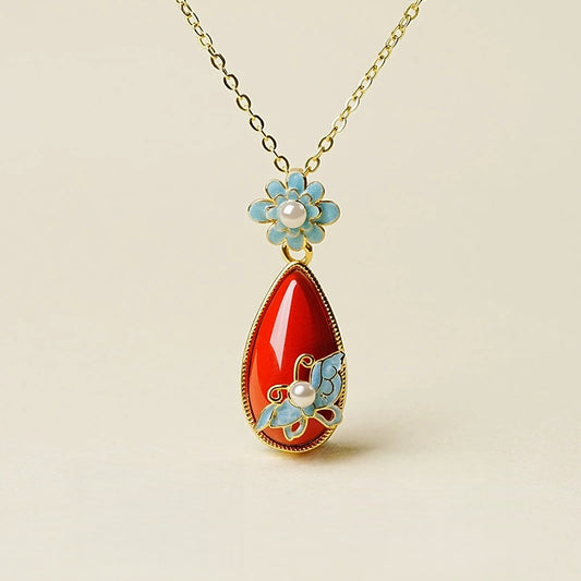 Eastculture blue butterfly Necklace - Health & Longevity Blessing