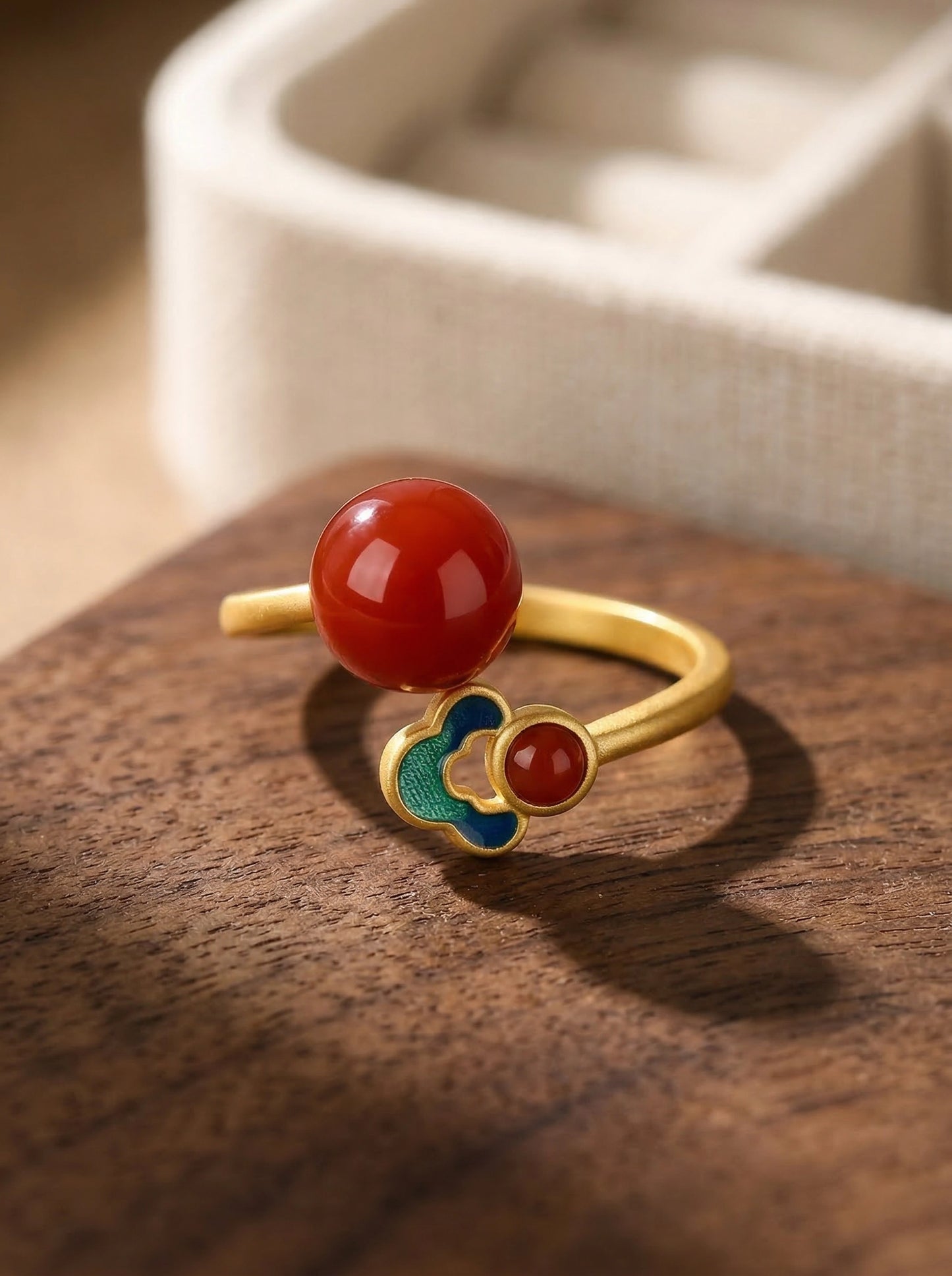Eastculture Auspicious Cloud Ruby Ring - Increase wealth