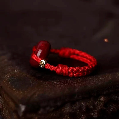 Eastculture Hand-woven rope ruby Ring  - Feng Shui Metaphysics
