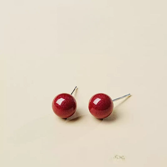 Eastculture Fine cinnabar Earrings - Health & Longevity Gift