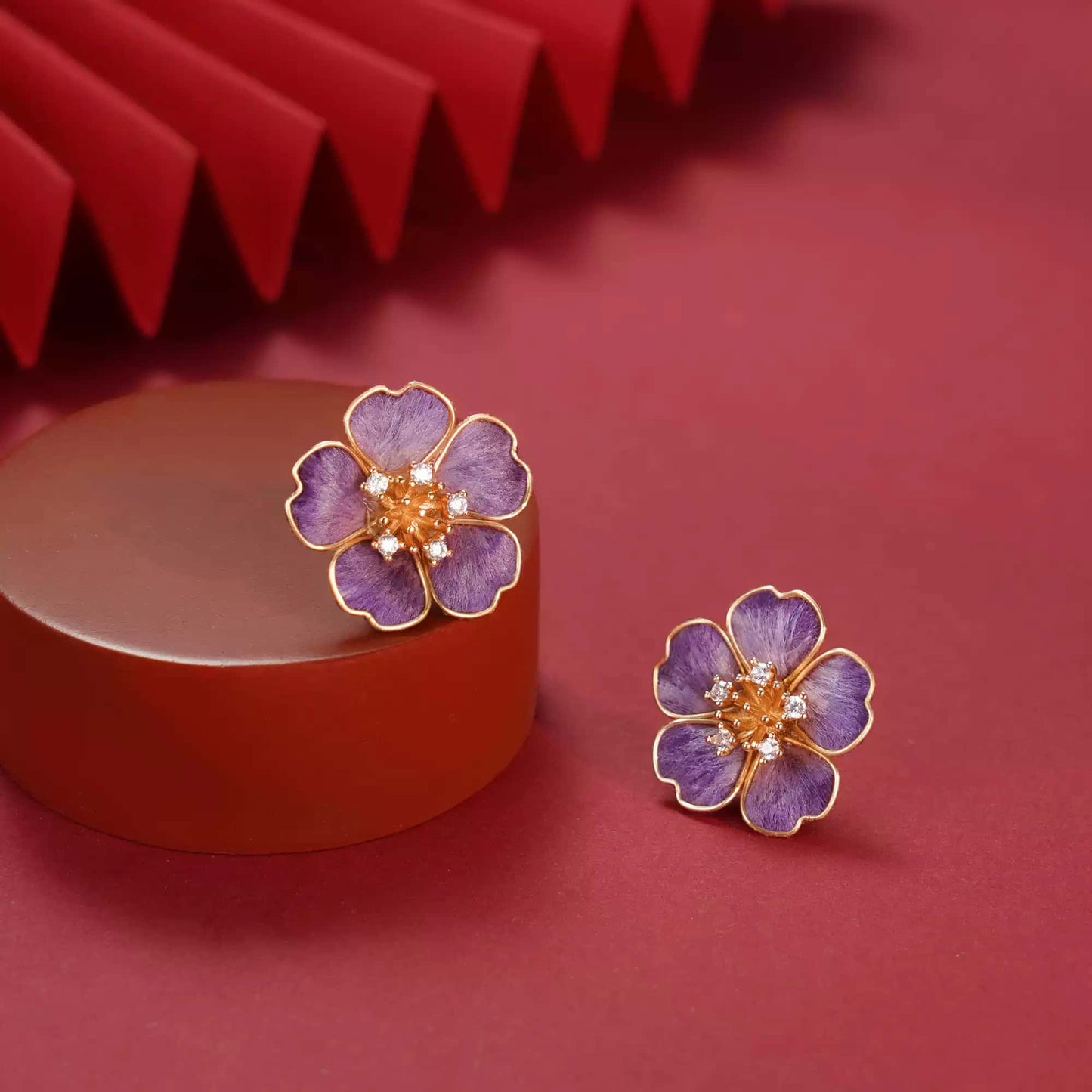 Eastculture  Purple petals earrings