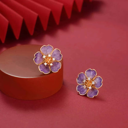 Eastculture  Purple petals earrings