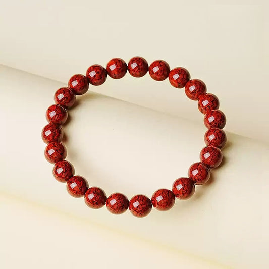 Eastculture Rare cracked cinnabar Bracelet - Increase wealth