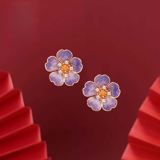 Eastculture  Purple petals earrings