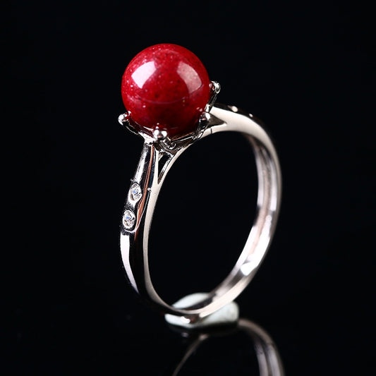 Eastculture Unique silver inlaid with ruby Ring  - Feng Shui Metaphysics