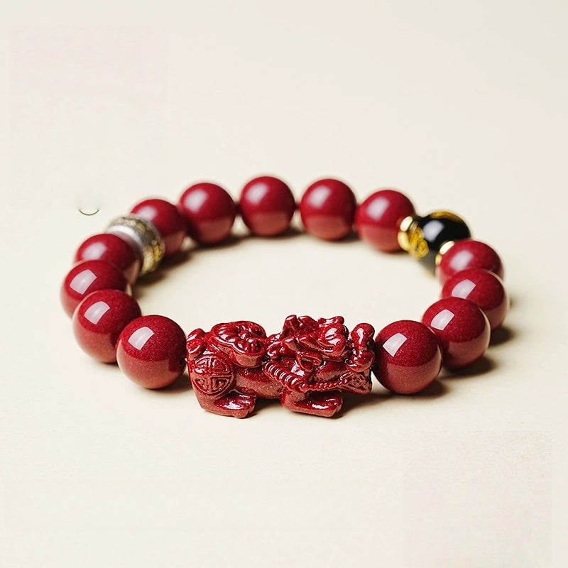 Eastculture Pixiu Buddha Cinnabar Bracelet - Increase Luck