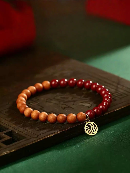 Eastculture Two-color Chinese auspicious blessing Bracelet - Increase wealth
