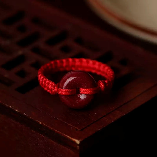 Eastculture Hand-woven rope ruby Ring  - Feng Shui Metaphysics