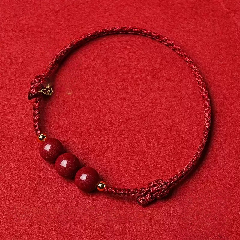 Eastculture Handmade red rope cinnabar Bracelet - Increase wealth