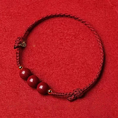 Eastculture Handmade red rope cinnabar Bracelet - Increase wealth