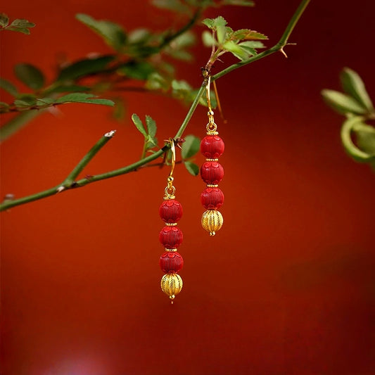 Eastculture Chinese red lanterns Earrings-  Wellness Blessing