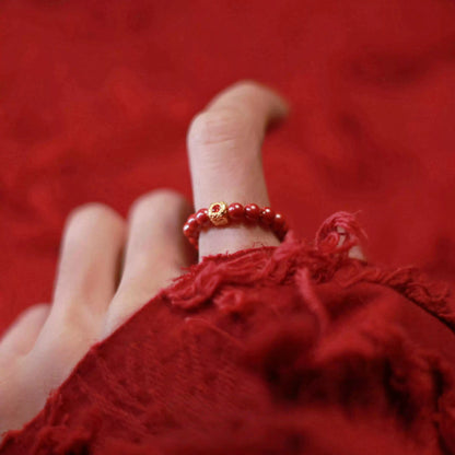 Eastculture Gold wrapped in jade Ring - Health & Longevity Blessing