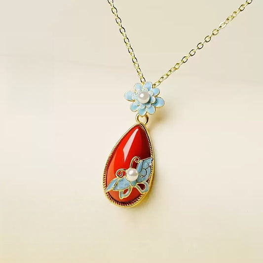 Eastculture Flowers and butterflies Necklace - Remove Bad Luck