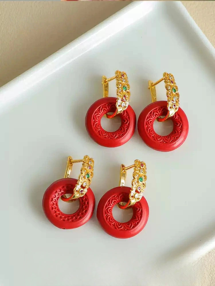 Eastculture five jade stones Earrings - Love Enhancer