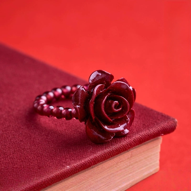 Eastculture Many ruby roses Ring - Attract Fortune