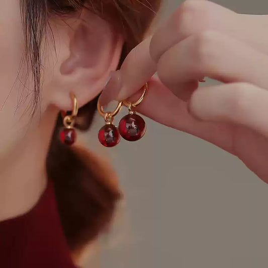 Eastculture Translucent red beads Earrings - Feng Shui Metaphysics