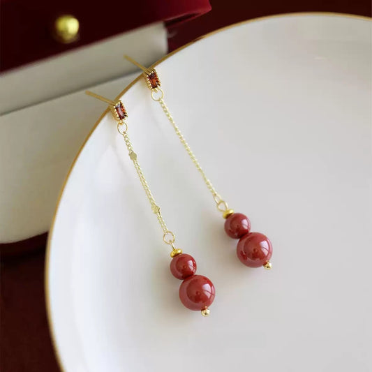 Eastculture Love Double Red Beads Earrings - Boost Your Fortune