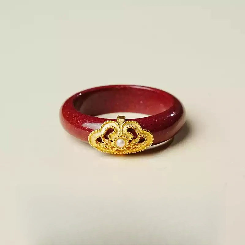 Eastculture Golden Cloud Ruby Ring - Feng Shui Metaphysics