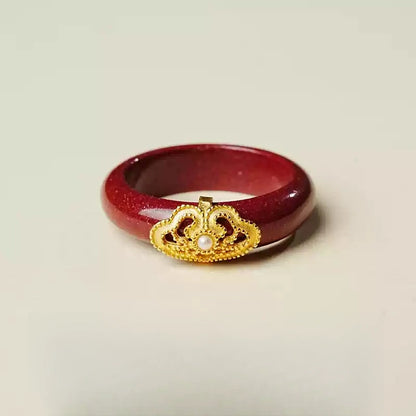 Eastculture Golden Cloud Ruby Ring - Feng Shui Metaphysics