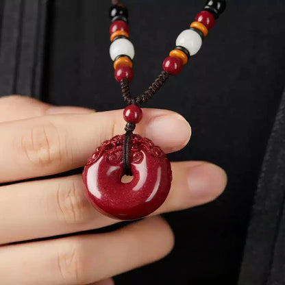 Eastculture Finely carved round jade Fortune Necklace - Remove Bad Luck
