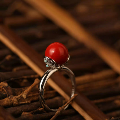 Eastculture Silver Ruby Ring - Feng Shui Metaphysics