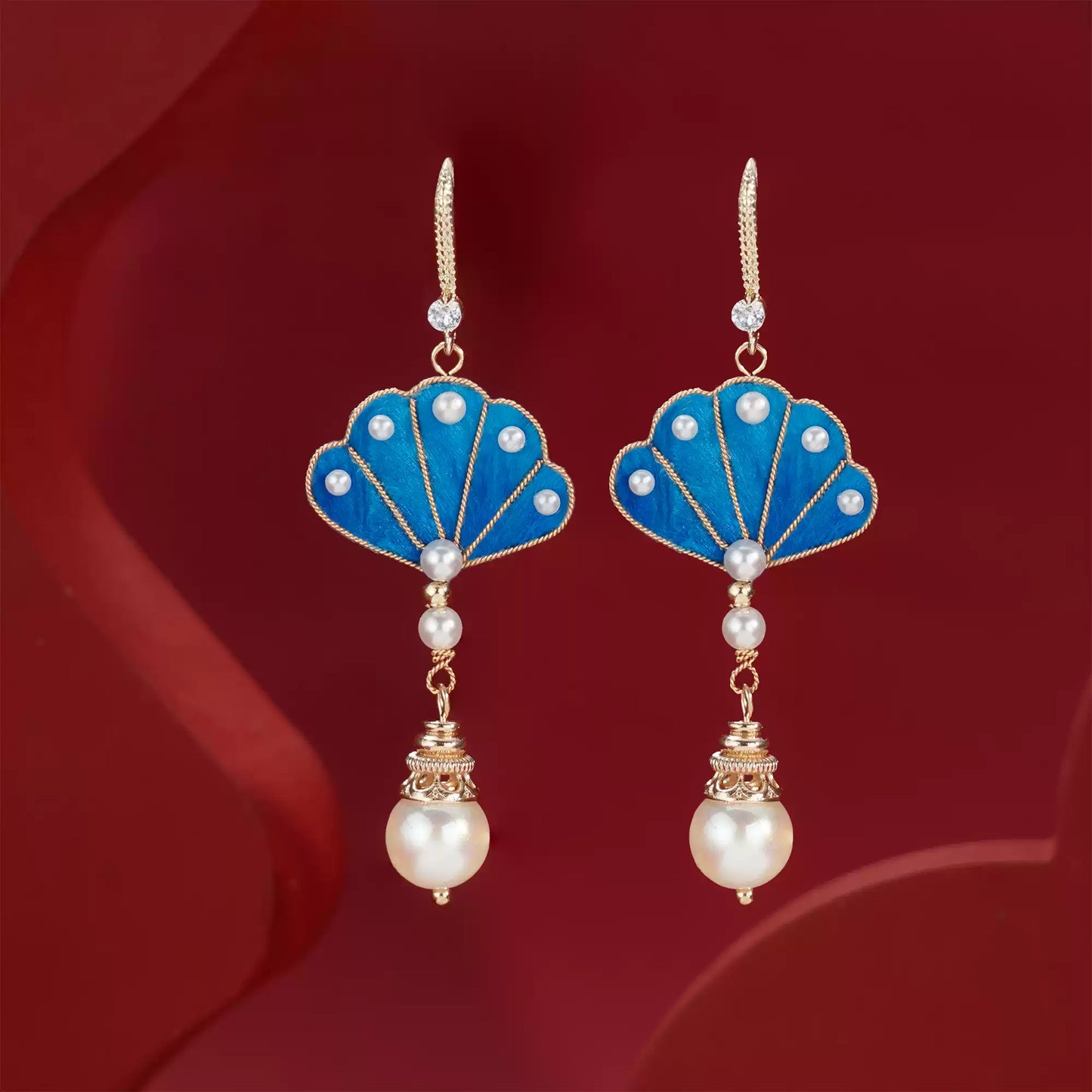 Eastculture  Blue Peacock earrings