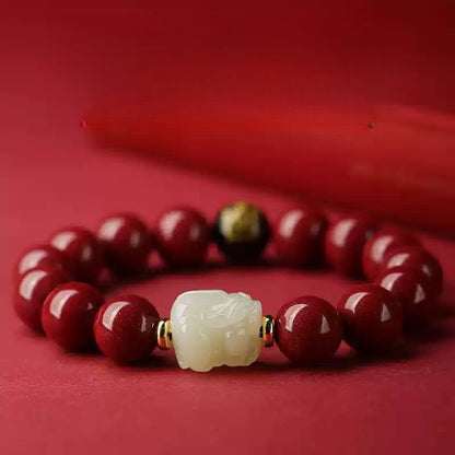 Eastculture Customized Lucky White Jade Bracelet - Health & Longevity Blessing