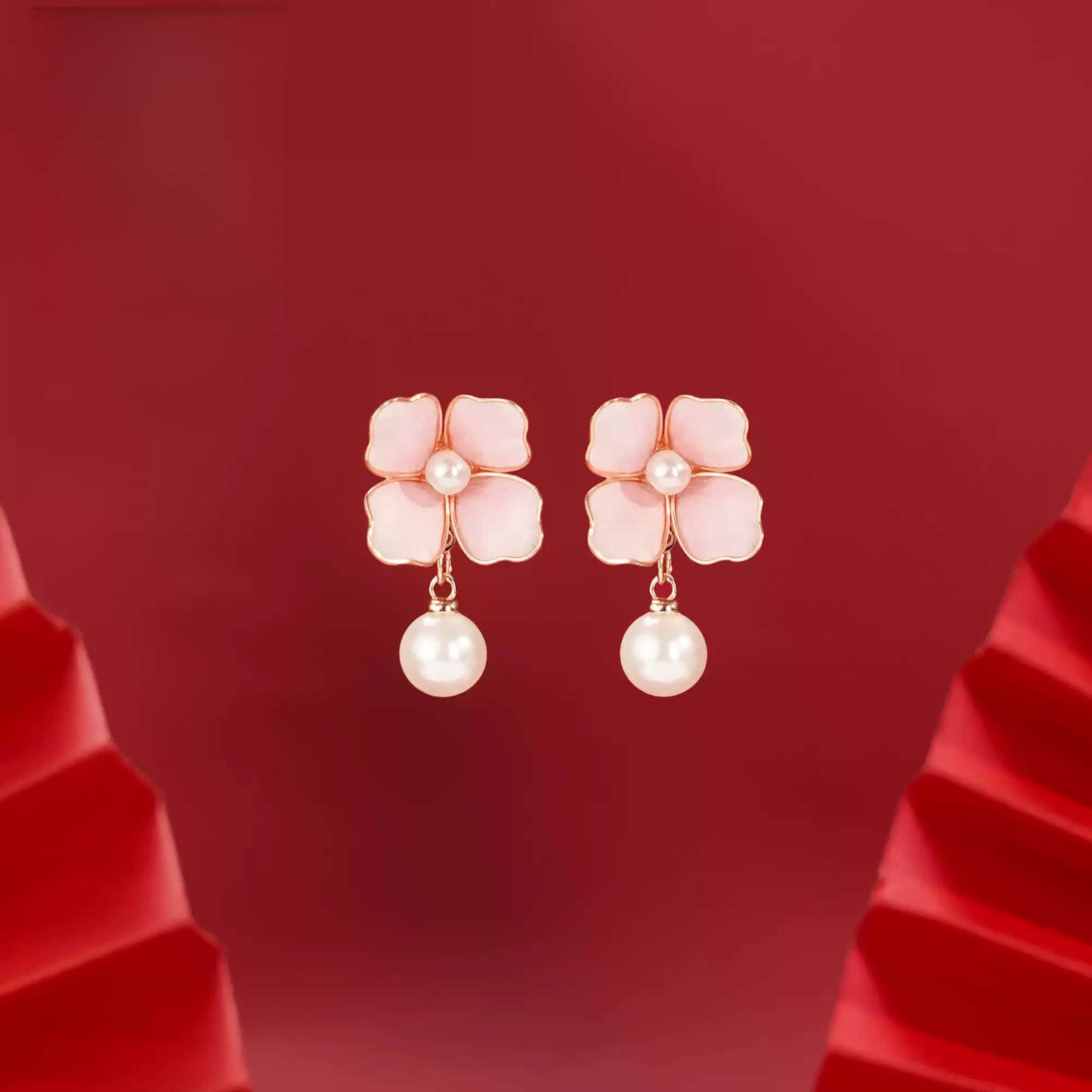 Eastculture  Pink petals earrings