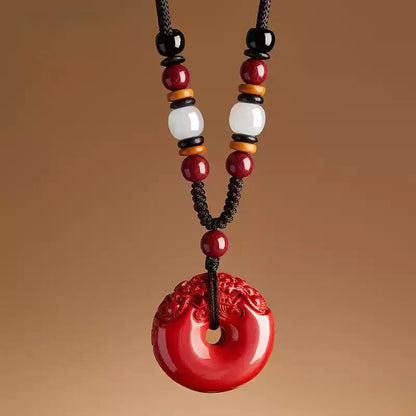 Eastculture Finely carved round jade Fortune Necklace - Remove Bad Luck