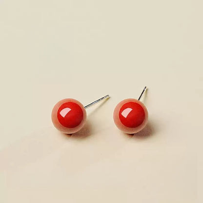 Eastculture Fine cinnabar Earrings - Health & Longevity Gift