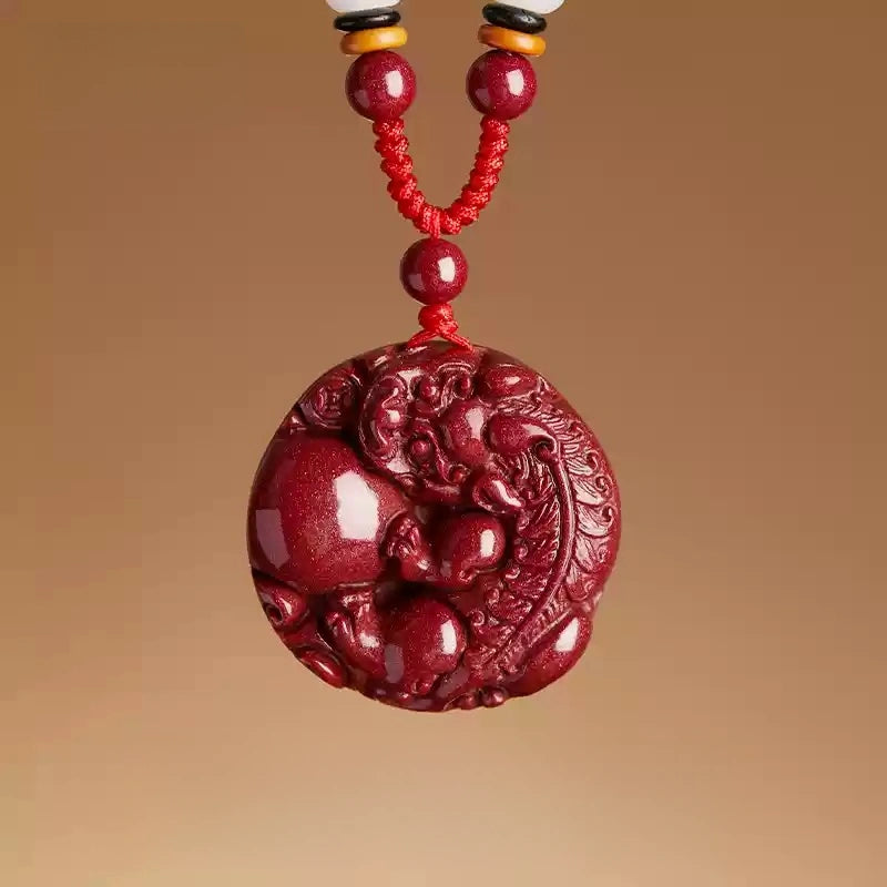 Eastculture Finely carved round jade Fortune Necklace - Remove Bad Luck