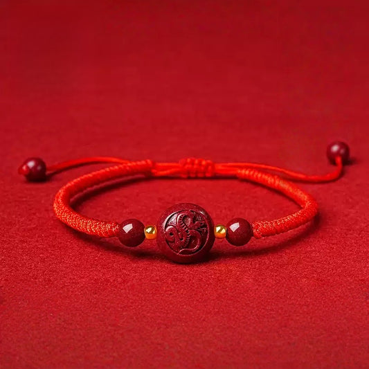 Eastculture Handmade red rope snake-shaped cinnabar Bracelet - Increase wealth
