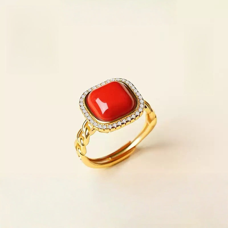 Eastculture Gold Finger Ruby Ring - Boost Your Luck