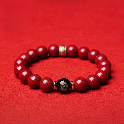 Eastculture Two-color ruby and cinnabar Bracelet - Increase wealth