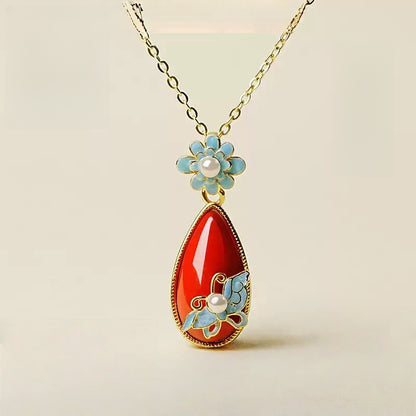 Eastculture blue butterfly Necklace - Health & Longevity Blessing