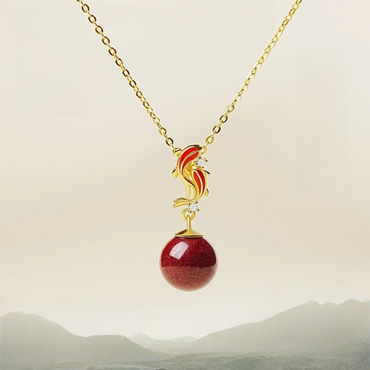 Eastculture Lucky Pisces Cinnabar Necklace - Remove Bad Luck