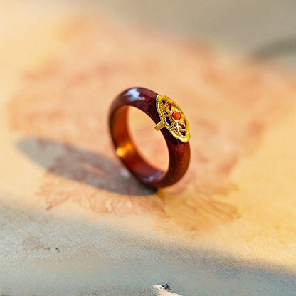 Eastculture Golden auspicious cloud Ring - Health & Longevity Blessing