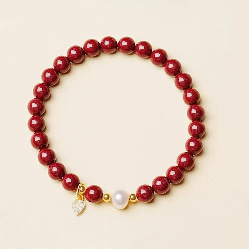 Eastculture Two-color pearl cinnabar Bracelet - Feng shui metaphysics
