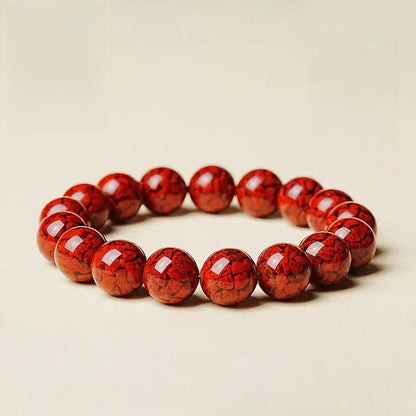 Eastculture Rare cracked cinnabar Bracelet - Increase wealth