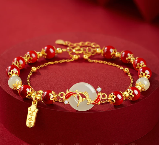 Eastculture Exquisite and auspicious white jade blessing Bracelet - Health & Longevity Blessing