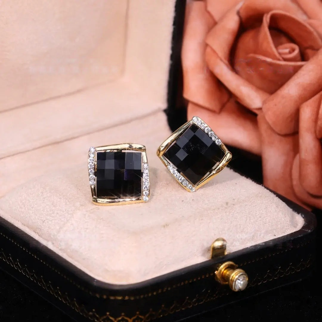 Eastculture  Obsidian gemstone earrings