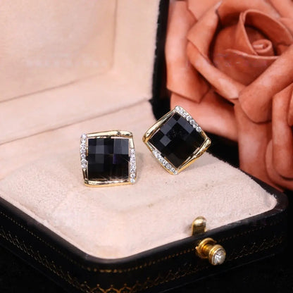 Eastculture  Obsidian gemstone earrings