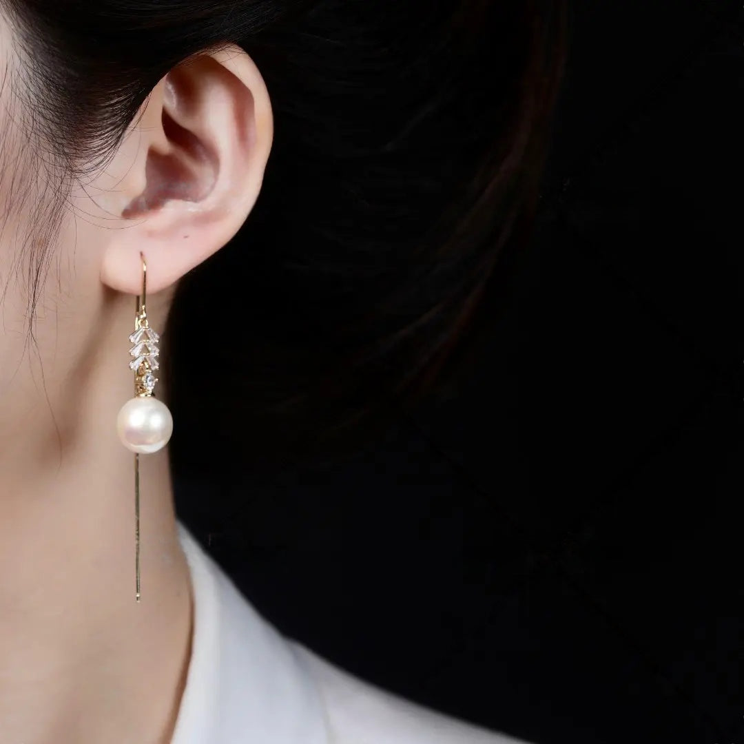 Eastculture Long pendant pearl earrings