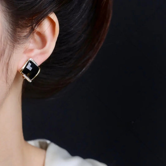 Eastculture  Obsidian gemstone earrings