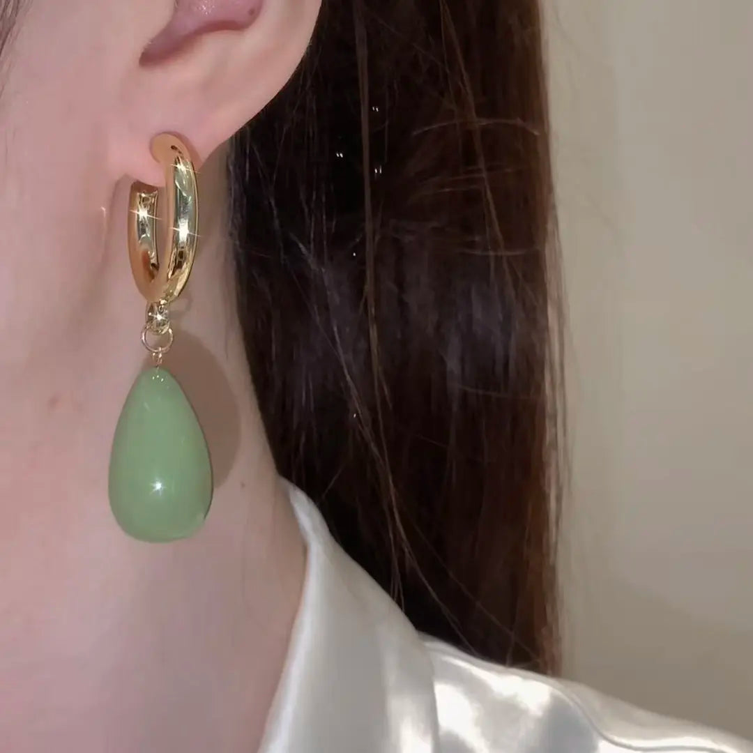 Eastculture  Large Green Bodhi earrings