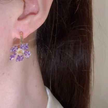 Eastculture  Purple petals earrings