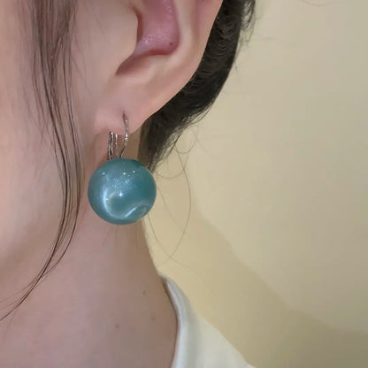 Eastculture  Large blue pearl earrings