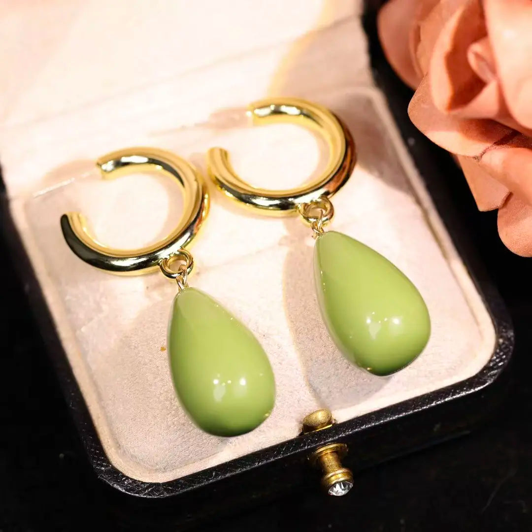 Eastculture  Large Green Bodhi earrings